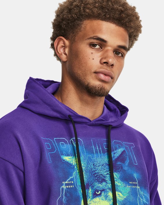 Sudadera con Capucha Project Rock Heavyweight Terry para Hombre, Purple, pdpMainDesktop image number 3